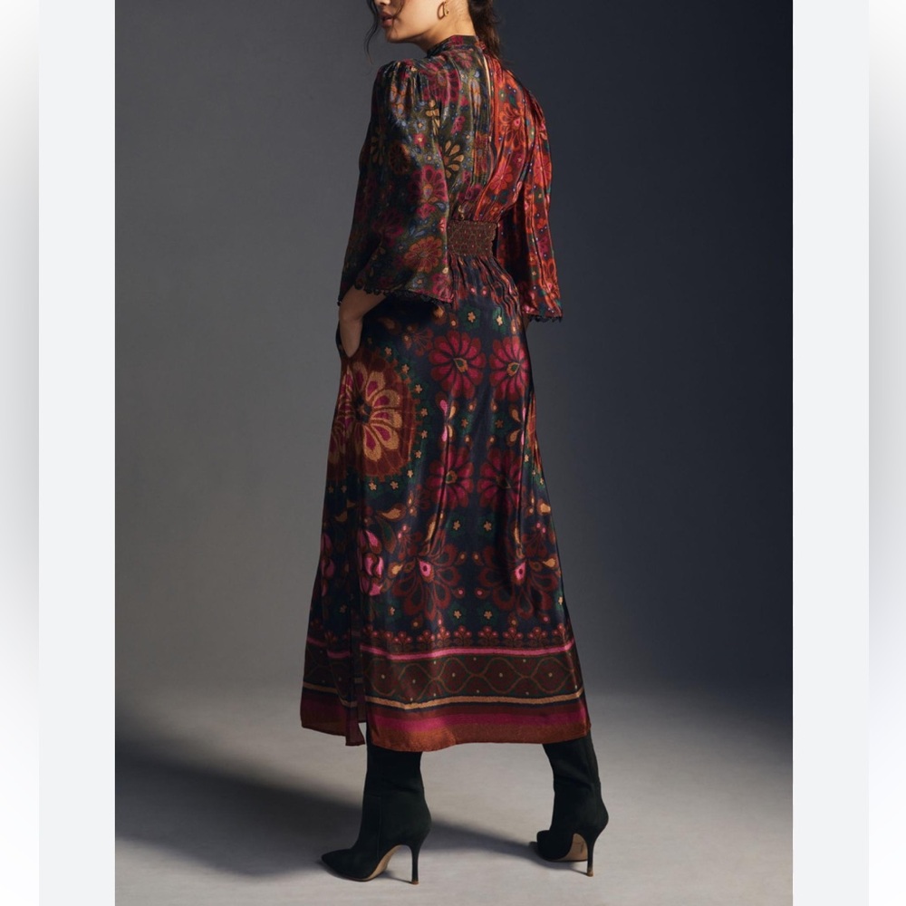 Anthropologie Farm Rio Mocked Neck Maxi Dress